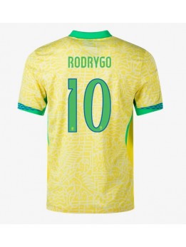 Moški Nogometna dresi replika Brazilija Rodrygo Goes #10 Domači Copa America 2024 Kratek rokav